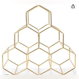 Gold Honeycomb Wine Rack